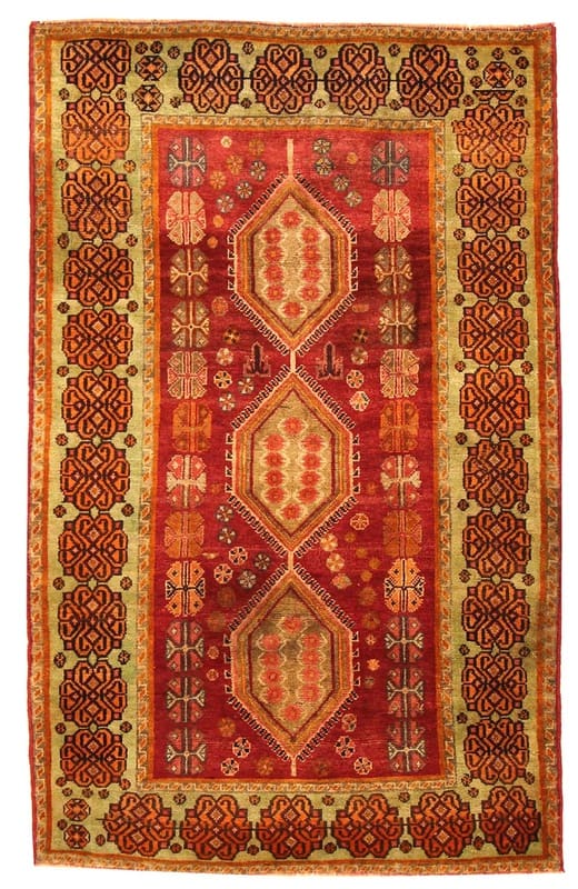 Ghashghai Orientteppich 193x111 cm, handgeknüpft, buntes Muster