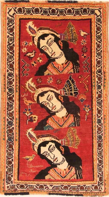 Ghashghai Teppich 155x88 cm, handgeknüpft, feinster Iran-Teppich