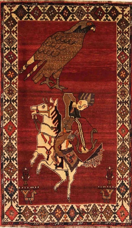 Ghashghai Teppich 172x103 cm, handgeknüpft, orientalisches Muster