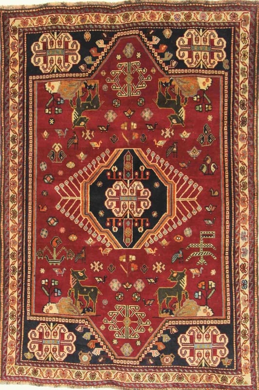 Ghashghai Teppich 186x125 cm, handgeknüpft, traditionell iranisch