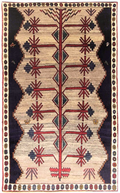 Ghashghai Teppich 199x123 cm, 160.000 Knoten, Braun/Gelb, Perserteppich handgeknüpft