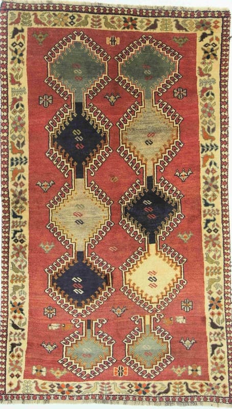 Ghashghai Teppich 202x121 cm, handgeknüpft, feinstes Design