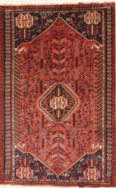 Ghashghai Teppich 245x157 cm – handgeknüpft, feiner Stil, Iran