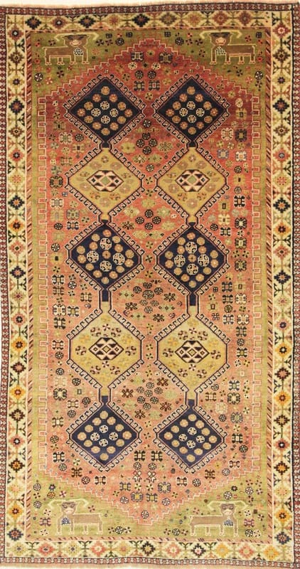 Ghashghai Teppich 288x157 cm, handgeknüpft, feiner Orientteppich