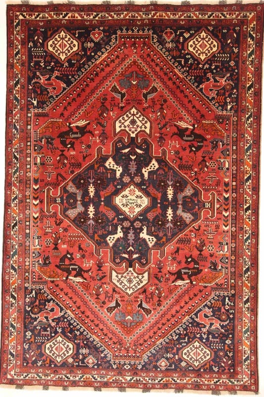 Ghashghai Teppich 308x209 cm, 160.000 Knoten – handgeknüpft, Rot/Orange