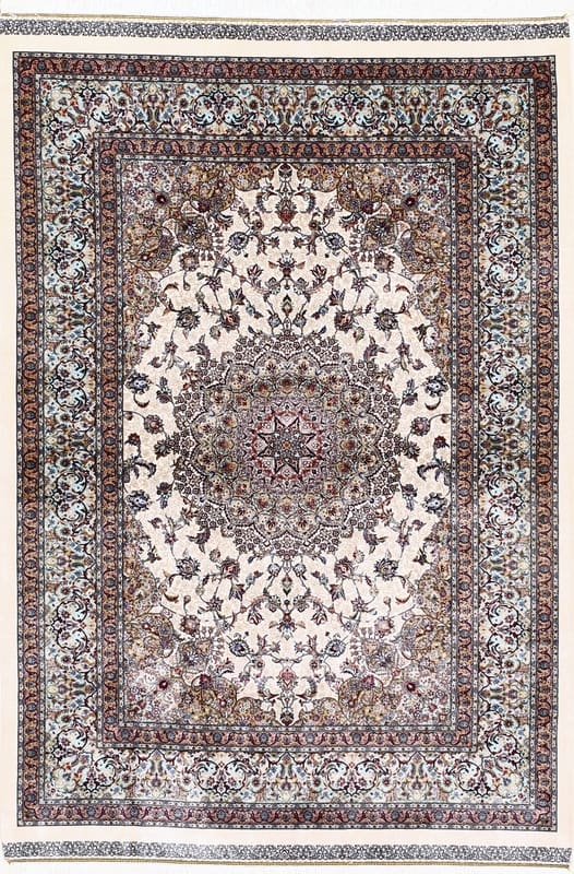 Ghom Aloe Teppich 152x101 cm - Eleganz aus Viskose, Perserteppich