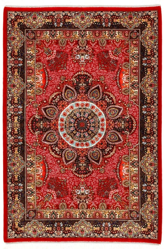 Ghom Daisy Teppich 122x81 cm aus Viskose, elegant & strapazierfähig – Perserteppich