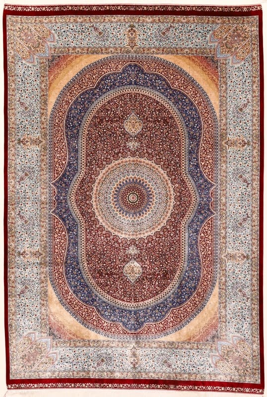 Ghom Daisy Teppich 302x201 cm – Luxus-Orientteppich handgeknüpft