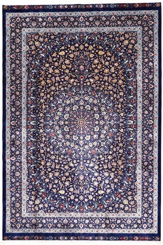 Ghom Daisy Teppich 302x201 cm, Viskose, modern, Perserteppich