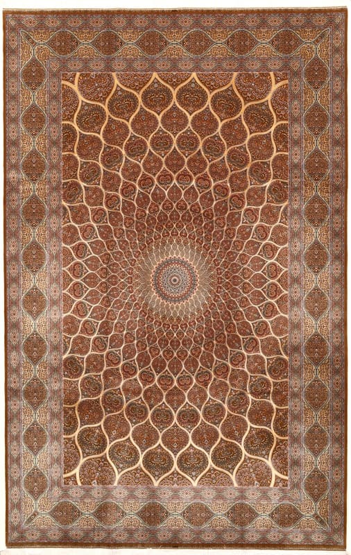 Ghom Geometric Design Teppich 307x196 cm – Eleganter Orientteppich