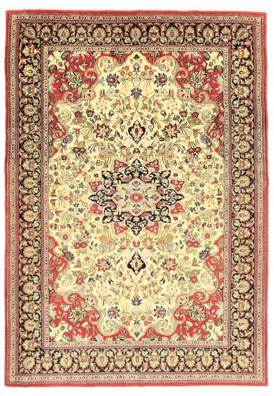 Ghom Kork 214x148 cm - Hochwertiger Orientteppich handgeknüpft