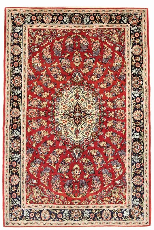 Ghom Kork Teppich 222x146 cm – edel, handgeknüpft, Orientteppich