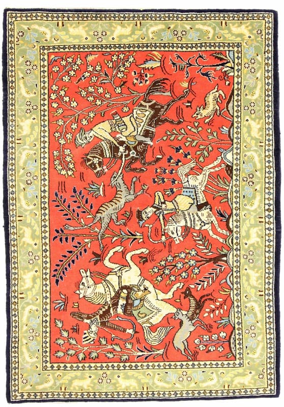 Ghom Orientteppich 119x84 cm - handgeknüpft, traditionelles Design