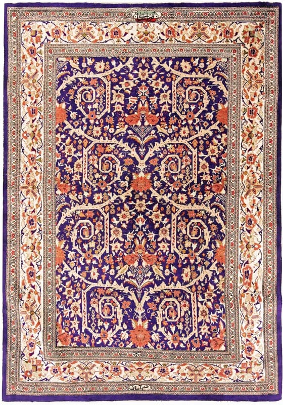 Ghom Seidenteppich 117x82 cm - Luxus handgeknüpft Orientteppich