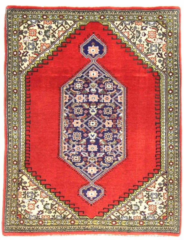 Ghom Teppich 100x78 Seide, handgeknüpft, luxuriöser Orientteppich