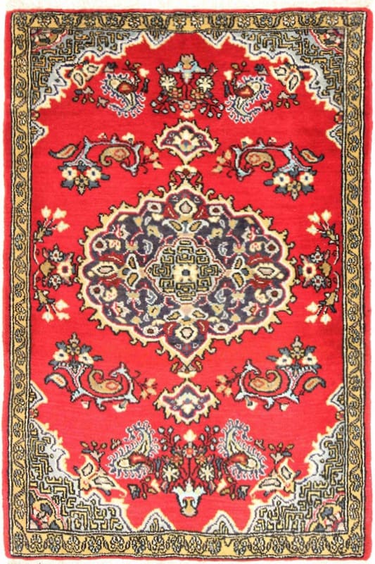 Ghom Teppich 114x76 cm aus edler Seide, handgeknüpft