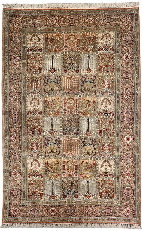 Ghom Teppich 155 x 241cm, Seide handgeknüpft