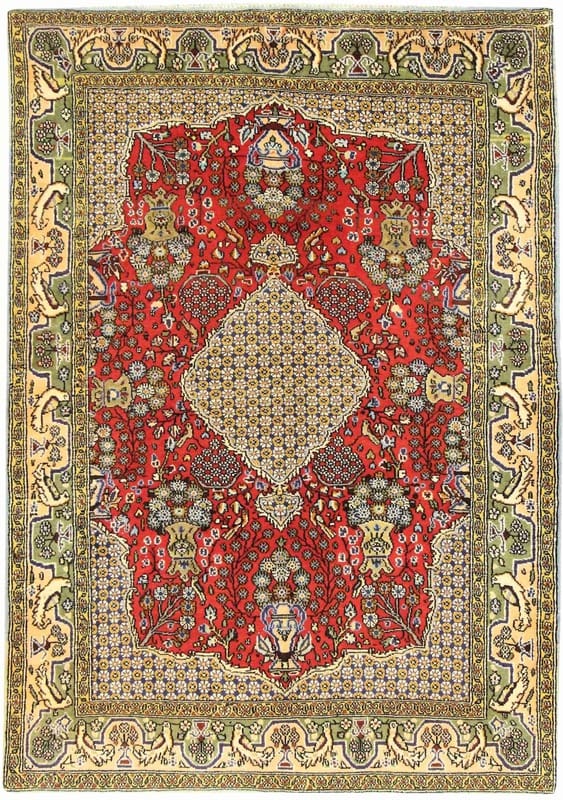 Ghom Teppich 159x111 cm - Edler Seidenteppich, handgeknüpft