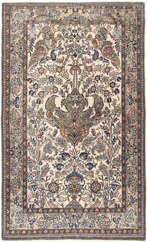 Ghom Teppich 181x108 cm aus Seide, handgeknüpft, luxuriös