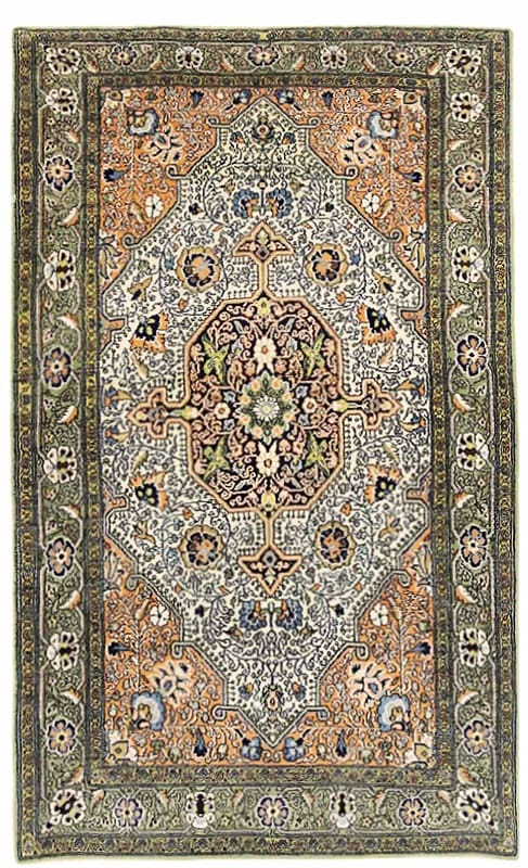 Ghom Teppich 182x111 cm - edel & handgeknüpft aus Seide