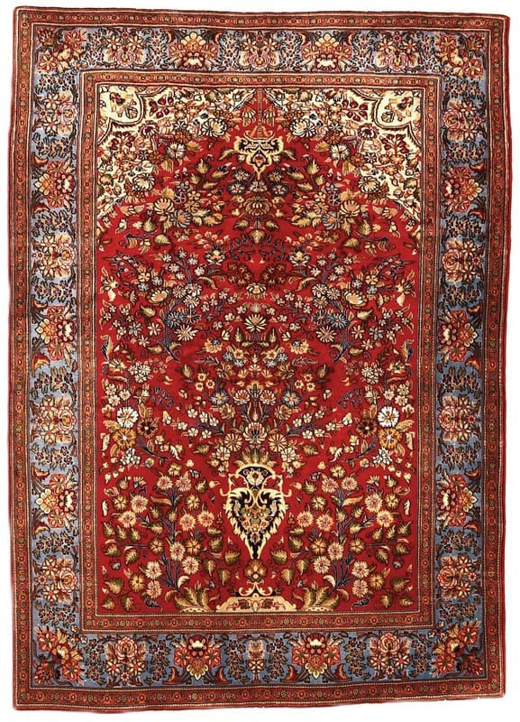 Ghom Teppich 200x143 cm – Handgeknüpft, Wolle & Seide, Orientteppich