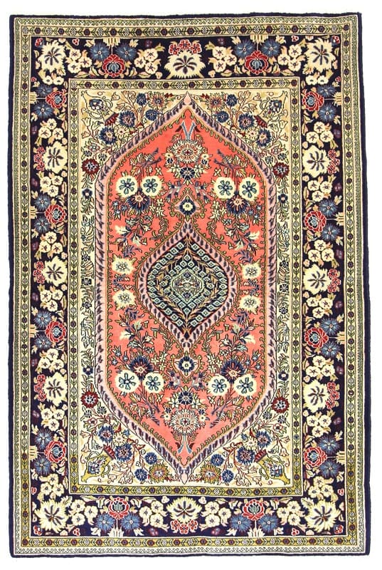 Ghom Teppich 207x137 cm – edel, 100% Seide, handgeknüpft