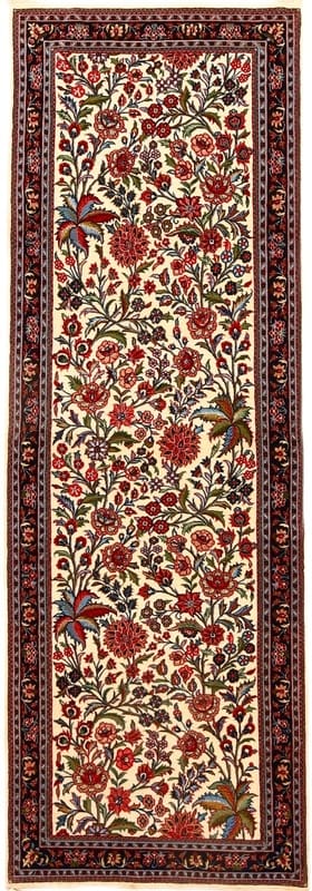 Ghom Teppich 236x83 cm – Handgeknüpft, edle Wolle, florales Design