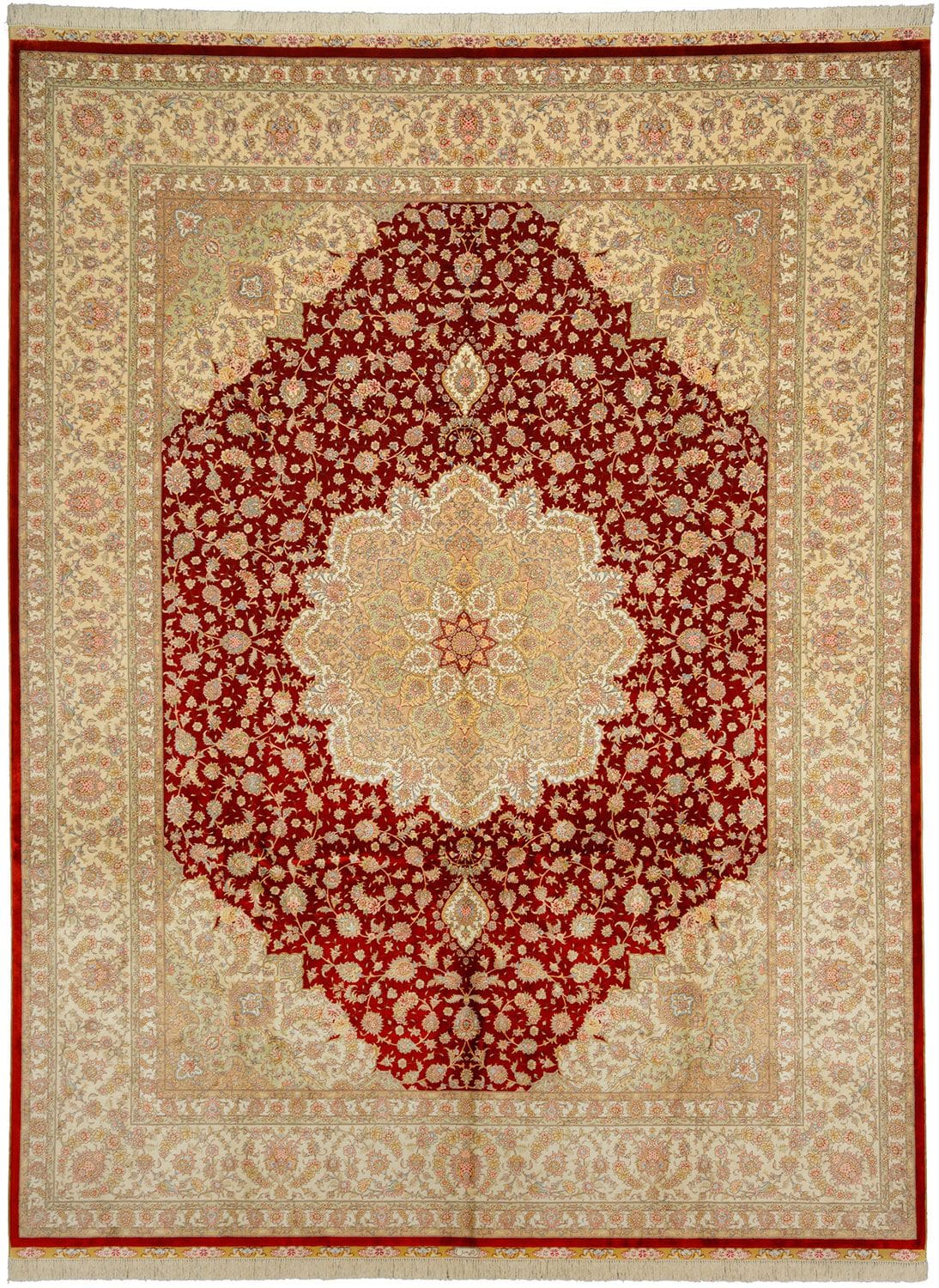 Ghom Teppich 277 x 371 cm handgeknüpft, Seide