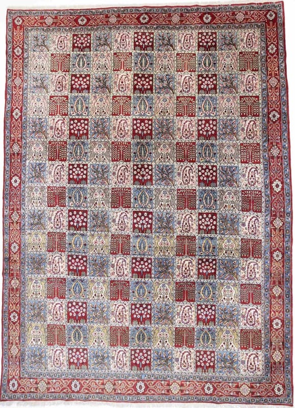 Ghom Teppich 372x271 cm - edler Seidenteppich, handgeknüpft