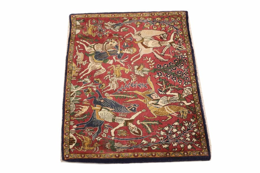 Ghom Teppich 82x61 cm, Seide, hochwertig, handgeknüpft