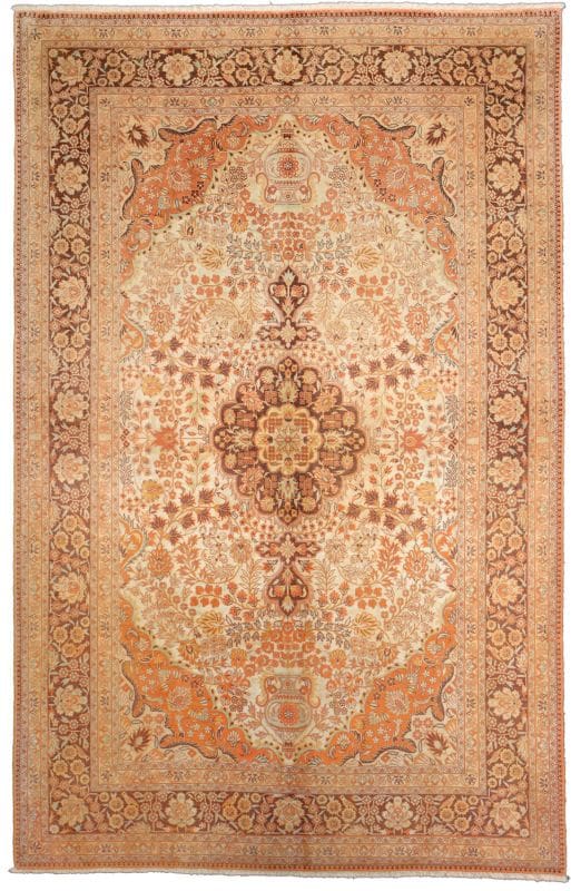 Ghom Vintage 157 x 243 cm Seidenteppich - handgeknüpft, Perserteppich