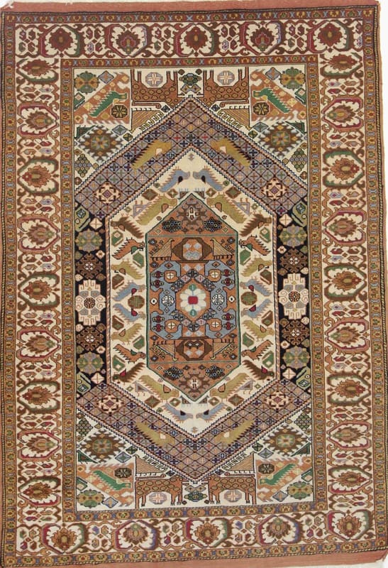 Gutchan Teppich 184x121 cm - Handgeknüpft, 100% Wolle, Unikat