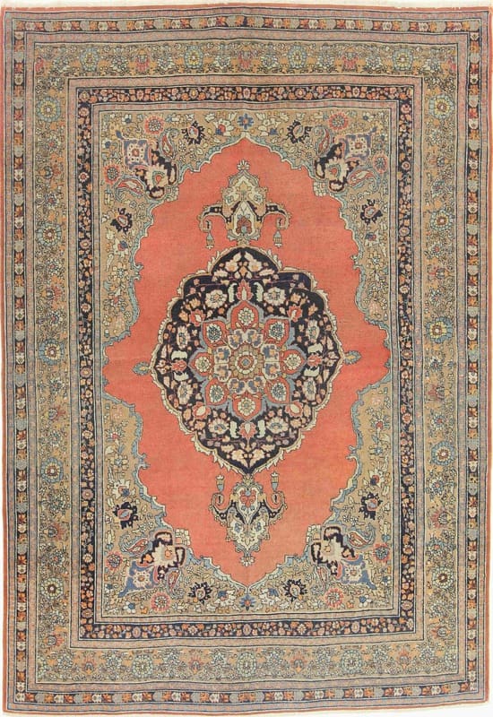 Hajjalili Antik Orientteppich 208x143 cm – Handgeknüpft, Blütenmuster