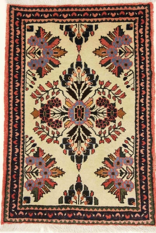 HAMADAN Teppich 103x70 cm – Antik, handgeknüpft, Orientteppich