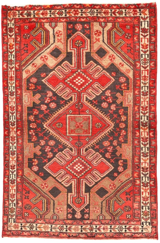 Hamadan Teppich 160x103 cm, semi-antiker Orientteppich, handgeknüpft