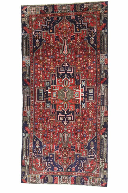 Hamadan Teppich 289x126 cm, semi-antiker Orientteppich, handgeknüpft