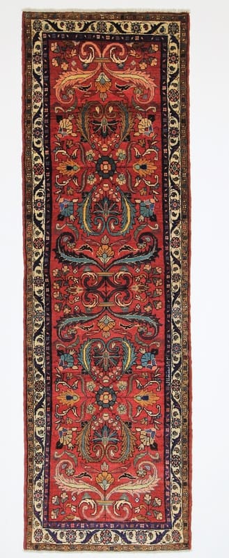 Hamadan Teppich 291x90 cm, semi-antik, handgeknüpft, Orientteppich