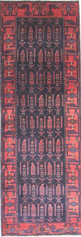 Hamadan Teppich 310x109 cm - Antik, handgeknüpft, Perserteppich