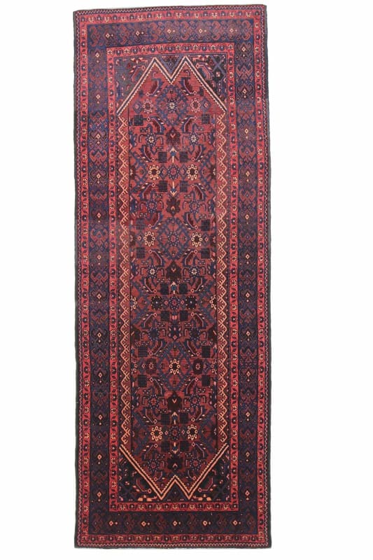 Hamadan Teppich 324x111 cm, semi-antik, handgeknüpft, Perserteppich