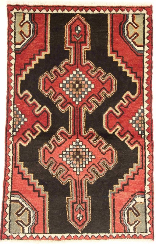 Hamedan Teppich 122x76 cm - Antik, Handgeknüpft, Perserteppich