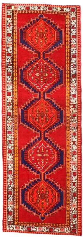 Handgeknüpfter Ardebil Teppich 314x125 cm – Roter Orientteppich