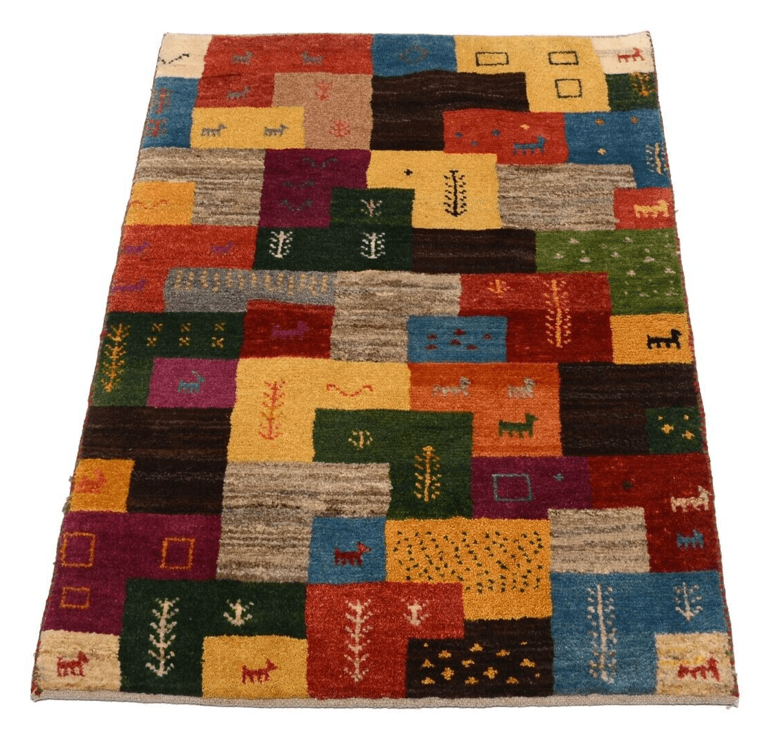 Handgeknüpfter Gabbeh Orientteppich 111x76 cm, 90.000 Knoten, neu