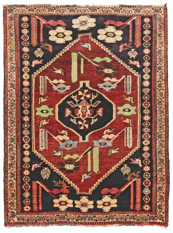 Handgeknüpfter Ghashghai Teppich 150x112 cm, 90.000 Knoten, rot/orange Perserteppich