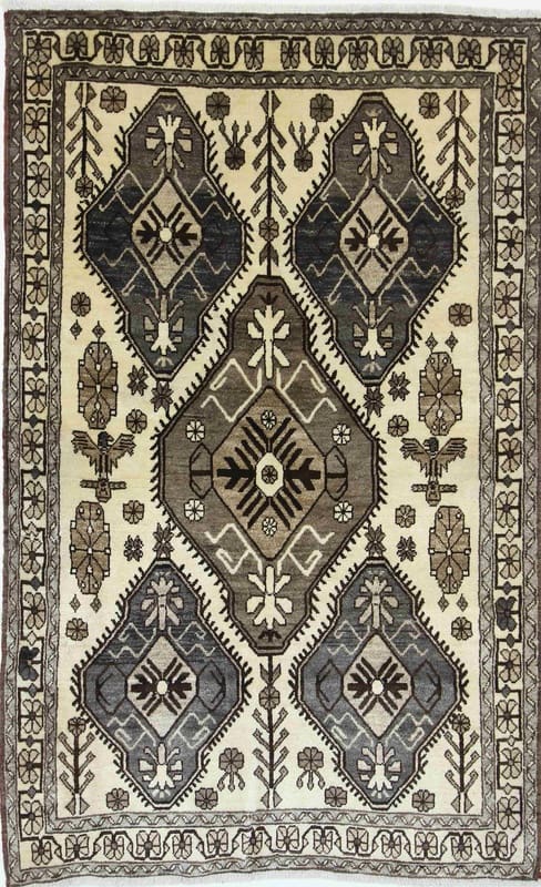 Handgeknüpfter Ghashghai Teppich 218x138 cm, 160.000 Knoten, Perserteppich