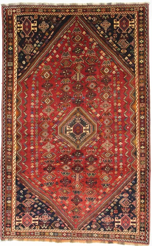 Handgeknüpfter Ghashghai Teppich 282x178 cm, 128.000 Knoten, Rot/Orange