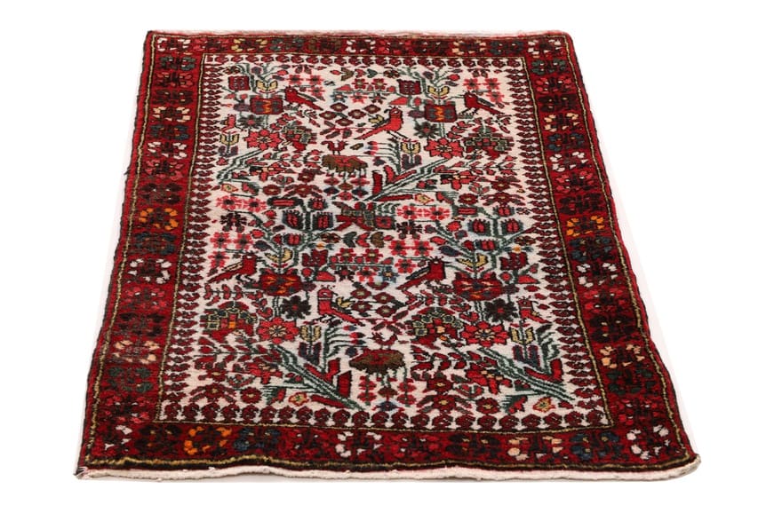 Handgeknüpfter Hamadan Teppich 124x76 cm, 160.000 Knoten, Perserteppich