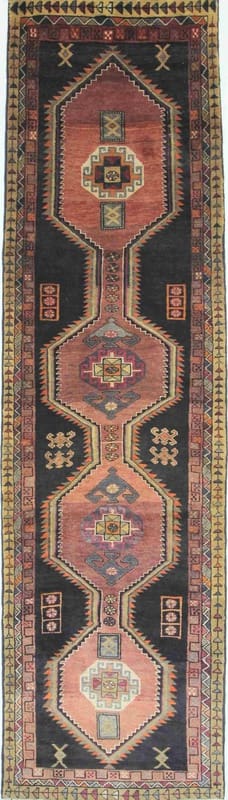 Handgeknüpfter Heriz Orientteppich 389x108 cm – Geometrisches Design