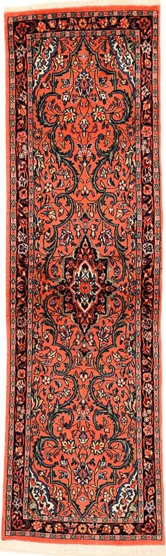 Handgeknüpfter Kashmar Orientteppich 200x59 cm – warmrot, floral