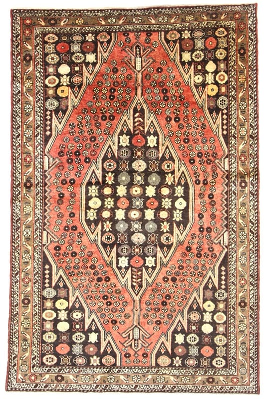 Handgeknüpfter Mazlegan Perserteppich 215x137 cm aus Wolle