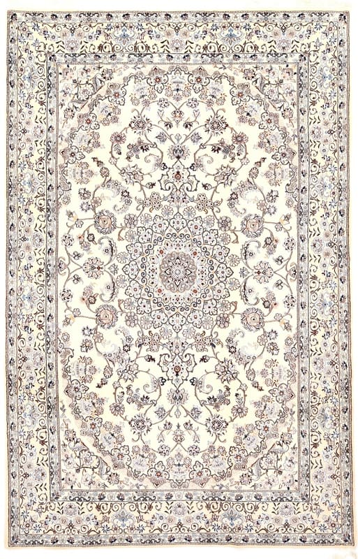 Handgeknüpfter Nain 9La Orientteppich 314x205 cm in Creme-Tönen